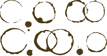 Halftoned Vector cup/bottle tracks and spots (coffee, tea, vine, drinks). Vector Illustration - Powered by Adobe