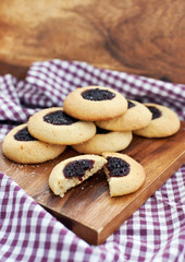 Cookies with jam filling center