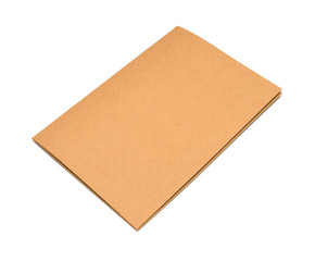 cover old style recycle brown notebook isolated on white backgro