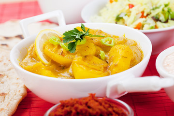 Indian curry with ginger and potato