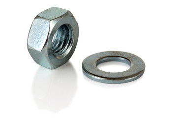 Steel nut and washer