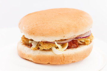 chicken burger with vegetables