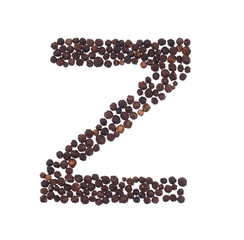 letter Z made of pepper