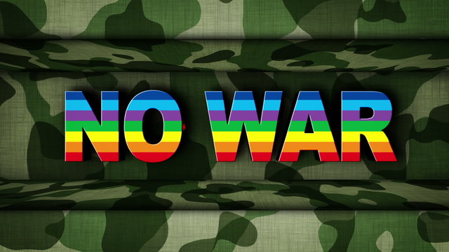 NO WAR in Military Door (2 Versions)