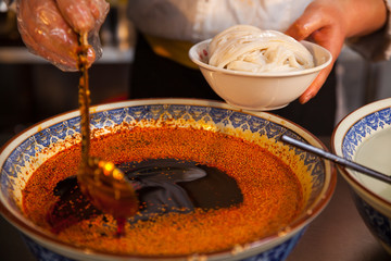 Cold noodle, a Chinese food in Xi'an