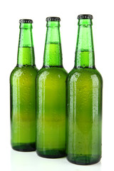 Bottles of beer isolated on white