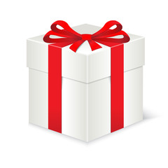 Gift box with red bow