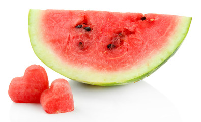 Fototapeta na wymiar Fresh ripe watermelon isolated on white