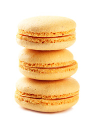 Gentle macaroons isolated on white