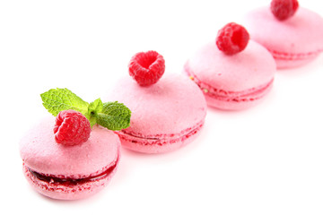 Gentle macaroons isolated on white