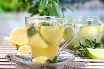 Cup of tea with ginger