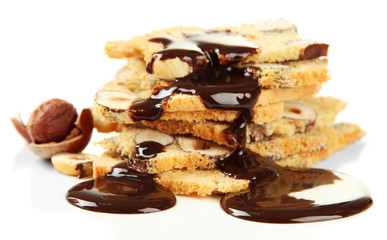 Biscotti with  nuts, isolated on white
