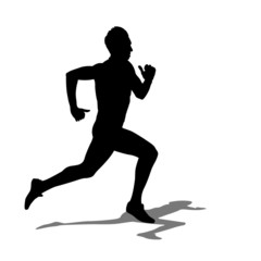 Running silhouettes. Vector illustration.