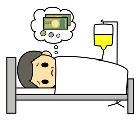 入院費を心配する患者