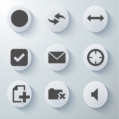 White 3d icons 3d icons set icon collection vector illustration