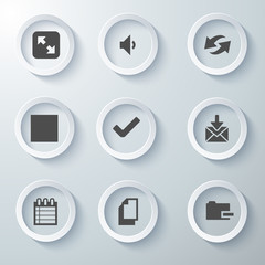 White 3d icons 3d icons set icon collection vector illustration