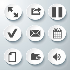 White 3d icons 3d icons set icon collection vector illustration