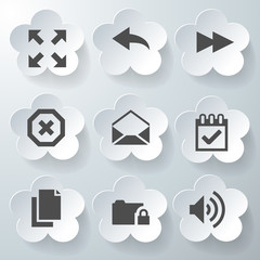 White 3d icons 3d icons set icon collection vector illustration