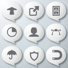 White 3d icons 3d icons set icon collection vector illustration