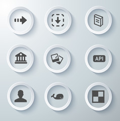 White 3d icons 3d icons set icon collection vector illustration