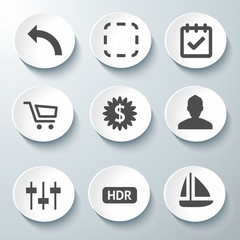 White 3d icons 3d icons set icon collection vector illustration