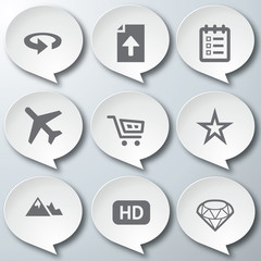 White 3d icons 3d icons set icon collection vector illustration