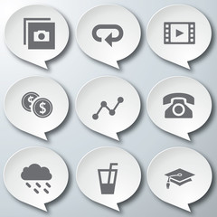 White 3d icons 3d icons set icon collection vector illustration