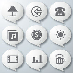 Fototapeta premium White 3d icons 3d icons set icon collection vector illustration