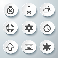 White 3d icons 3d icons set icon collection vector illustration