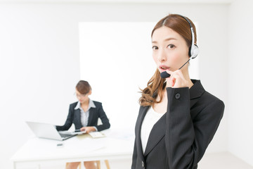 Beautiful asian business operator