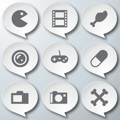White 3d icons 3d icons set icon collection vector illustration