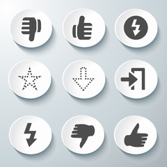 White 3d icons 3d icons set icon collection vector illustration
