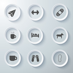 White 3d icons 3d icons set icon collection vector illustration