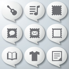 White 3d icons 3d icons set icon collection vector illustration