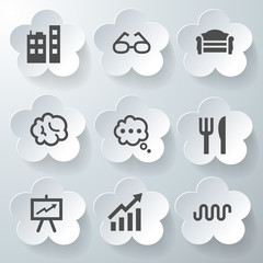 White 3d icons 3d icons set icon collection vector illustration