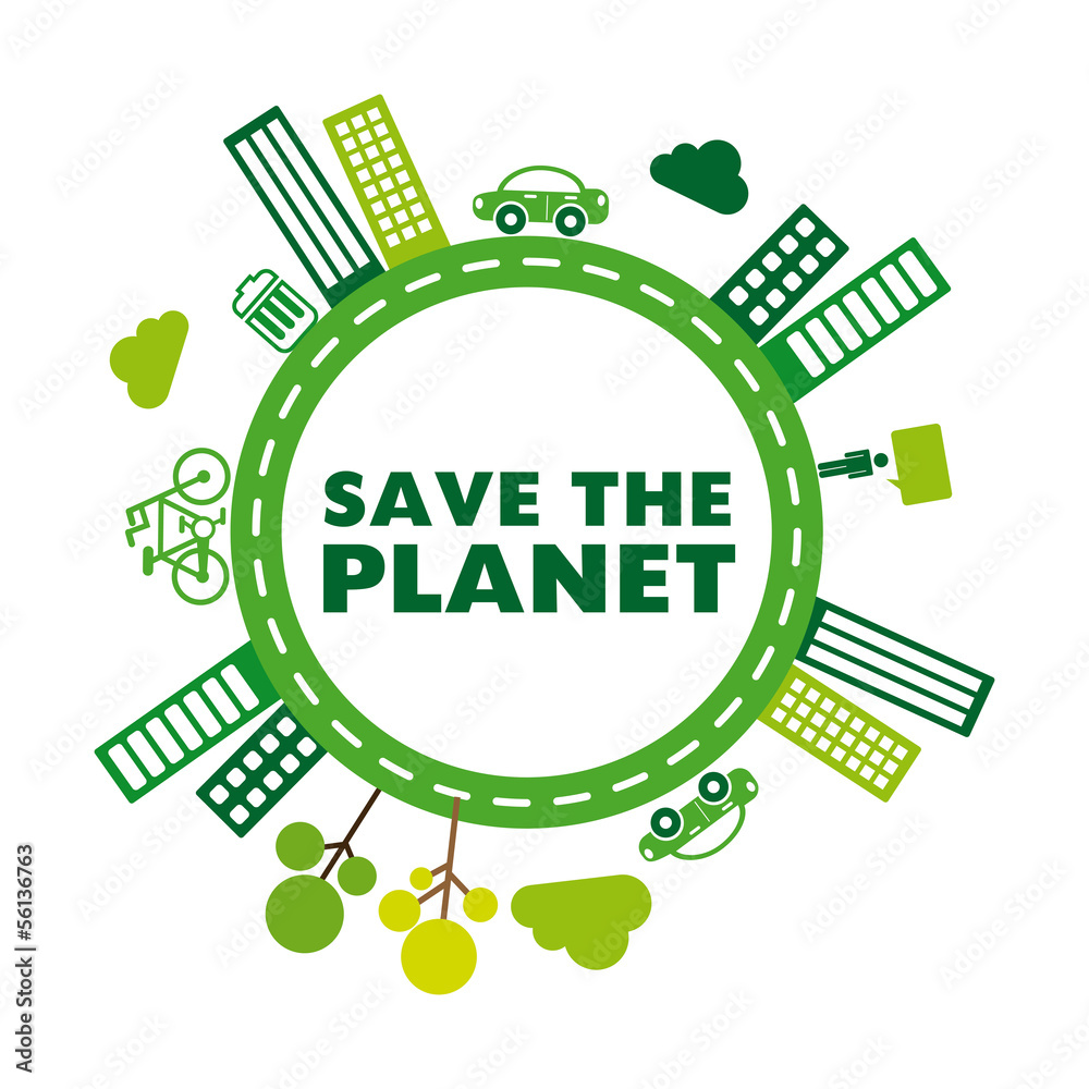 Wall mural save the planet