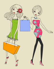 fashion girls with bags