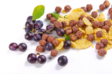 chocolate flakes and corn flakes