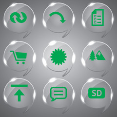 Glass icons vector icon set icons web collection Illustration