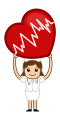 Heart Surgery - Medical Cartoon Vector Character