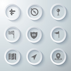 Icon Set collection White 3d icons 3d icons vector illustration 