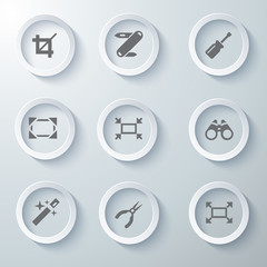 Icon Set collection White 3d icons 3d icons vector illustration 