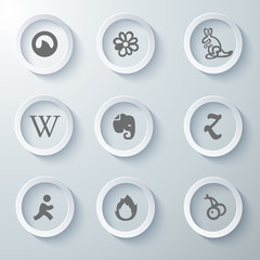 Icon Set collection White 3d icons 3d icons vector illustration 