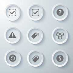 Icon Set collection White 3d icons 3d icons vector illustration 