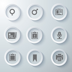 Icon Set collection White 3d icons 3d icons vector illustration 