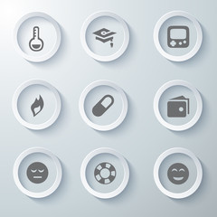 Icon Set collection White 3d icons 3d icons vector illustration 