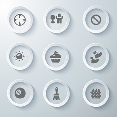 Icon Set collection White 3d icons 3d icons vector illustration 