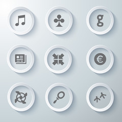 Icon Set collection White 3d icons 3d icons vector illustration 