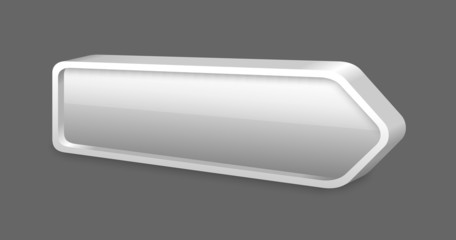 3D white glossy metal arrow button
