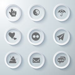 Icon Set collection White 3d icons 3d icons vector illustration 